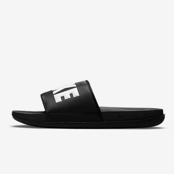 Nike Off court Slide Black White Letters NWT size 8 - Picture 2 of 5